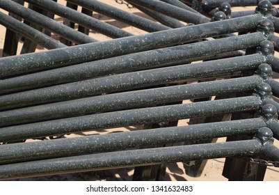 Abstract View Of Iron Bed Frame In The Market Shop