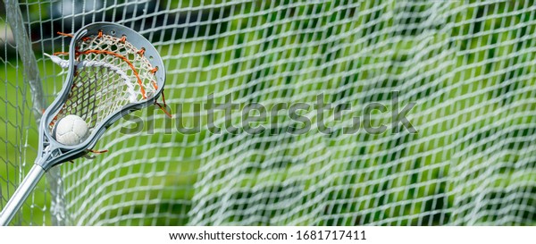 Abstract view\
of a lacrosse stick scooping up a\
ball