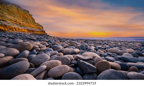 Abstract view landscape at sunset. nature beach in Torrey Pines State Beach Landscape Scenic of San Diego,USA - Powered by Shutterstock