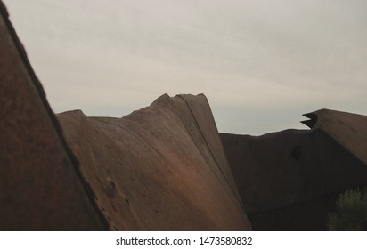 Abstract View Of A Rusted Sheet Metal Contraption Left At An Abandoned Mining Operation. Delamar, Nevada, 2009.