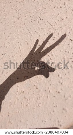 abstract of view of shadow of humanhand in form of animal head