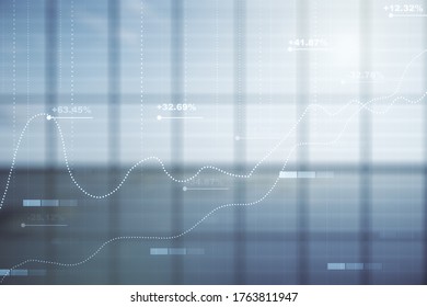 Abstract virtual analytics data spreadsheet on modern interior background, analytics and analysis concept. Multiexposure