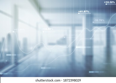 Abstract Virtual Analytics Data Spreadsheet On Modern Interior Background, Analytics And Analysis Concept. Multiexposure