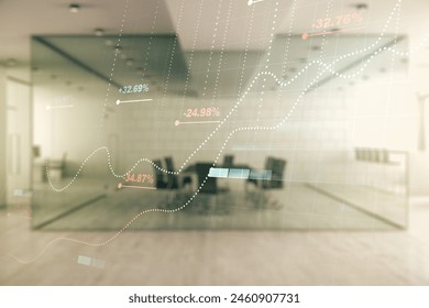 Abstract virtual analytics data spreadsheet on a modern furnished classroom background, analytics and analysis concept. Multiexposure - Powered by Shutterstock - Get 15% off with code: PIKWIZARD15