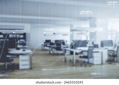 Abstract virtual analytics data spreadsheet on a modern furnished classroom background, analytics and analysis concept. Multiexposure - Powered by Shutterstock - Get 15% off with code: PIKWIZARD15