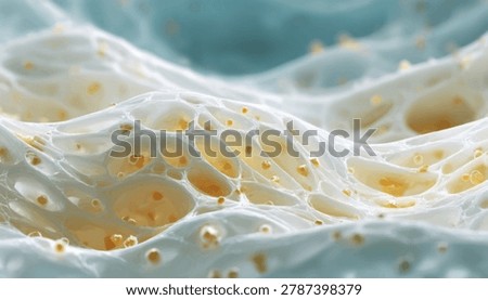 Abstract visualization of biological cells and fluid interactions, showcasing intricate textures and organic forms.