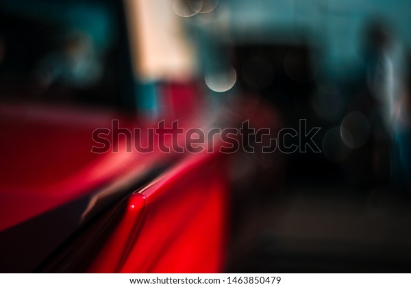 Abstract wallpaper retro car. Soft focus, boke\
background with copy space. Close-up view part of a vintage old car\
with bubble bokeh\
effect.