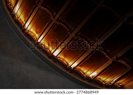Abstract warm light architechtural pattern in dark luxury tone