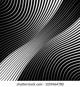 Abstract warped Diagonal Striped Background . Vector curved twisted slanting, waved lines texture - Shutterstock ID 1059464780