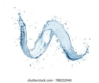 Abstract Water Splash In Spiral Shape, Isolated On White Background.