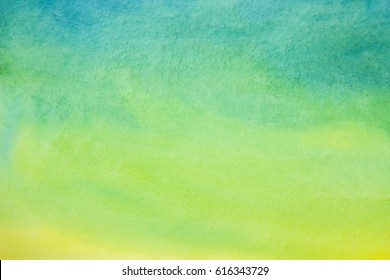 Abstract Watercolor background, original hand drawn waldorf wet painting. Lesson for beginners, artist, student, pupil. First step at school, college. Colorful template with place for text, copy space