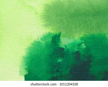 Abstract Watercolor Painting Green Colors Closeup Stock Photo ...