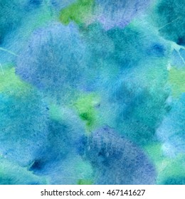 Abstract watercolor spots seamless pattern. Hand drawn artistic background.
