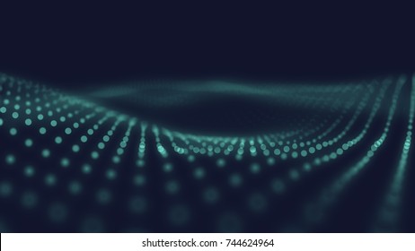 Abstract wave background. Connection dots structure. Polygonal abstract background. Plexus concept art. - Shutterstock ID 744624964