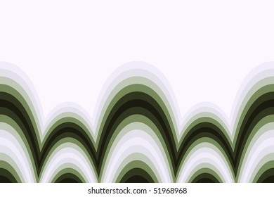 abstract waves computer graphic in white to olive green tones