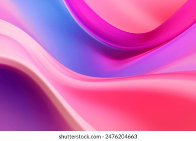 Abstract waves shape glowing in ultraviolet spectrum. Background for banner, backdrop or texture for 3D mapping