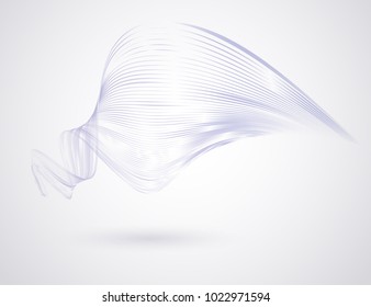 Abstract wavy lines on a light background Futuristic technology illustration design The pattern of the wave line Abstract modern background for advertising templates web business Design element Raster - Shutterstock ID 1022971594