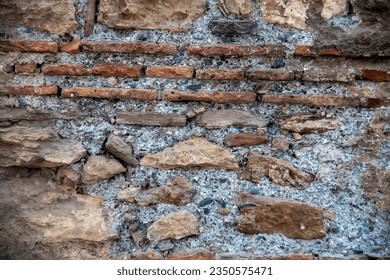 abstract, weathered, solid, empty, antique, wall - building feature, cracked, blank, clay, stone material, art, damaged, ruined, aging process, grunge image technique, surface level, surrounding wall, - Shutterstock ID 2350575471