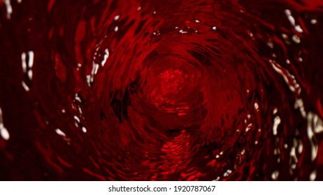 Abstract Whirl Shape Of Red Wine, Mixing Liquid Concept.