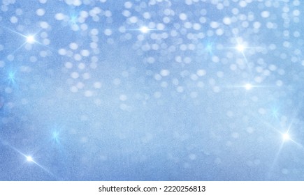 Abstract white Bokeh with with flickering.Defocus light blue Background. 