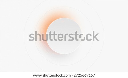 Abstract White Circular Button with Soft Orange Glow and Radial Lines