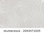 Abstract white color acrylic wave wall painting. Canvas vintage grunge texture horizontal background.