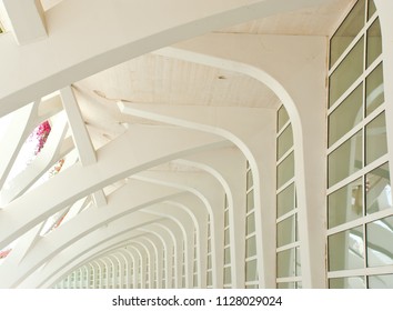Abstract white corner columns  construction. Architecture background.