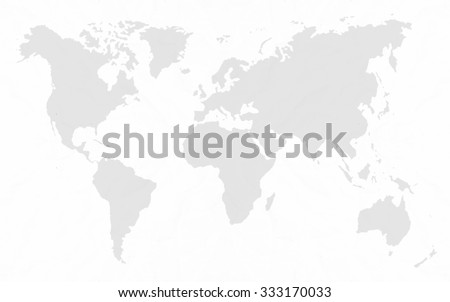 Abstract white crumpled paper or recycle paper for backgrounds  with world map in black tone 