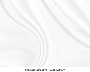 Abstract White Fabric Texture Background.White Cloth Background Abstract With Soft Waves.