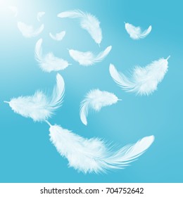 Abstract White Feathers Falling Air Vintage Stock Photo (Edit Now ...