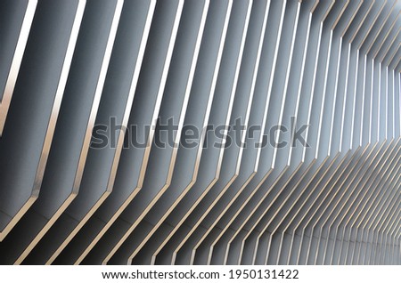 Abstract white gray metal wall, 3D metal futuristic surface, modern building design