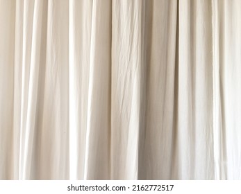 Abstract White And Grey Geometric Background, Background Texture Of Curtains With Sheer Fabric Sunlight Can Pass Through