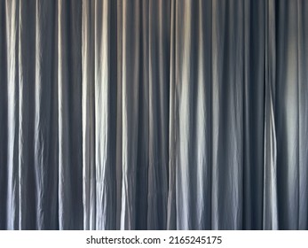 Abstract White And Grey Geometric Background, Background Texture Of Curtains With Sheer Fabric Sunlight Can Pass Through