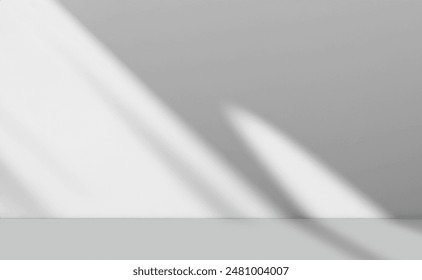 Abstract white and grey wall studio background for product presentation with beautiful shadow Background - Powered by Shutterstock