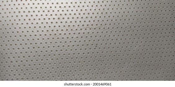 Abstract white leather Dotted Grunge texture pattern background with hole dot circles