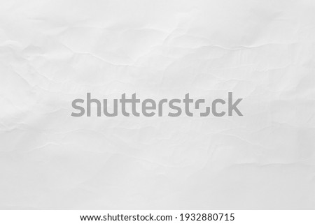 Abstract white paper crease or crumpled texture background , top view , flat lay.