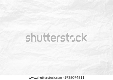 Abstract white paper wrinkled or crumpled texture background , top view , flat lay.