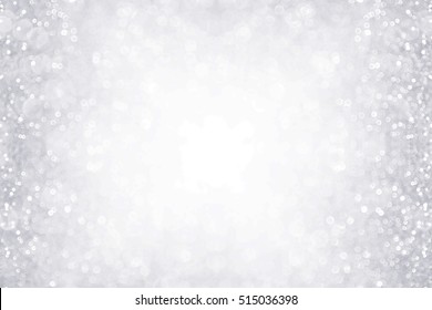 Abstract white silver glitter sparkle background or confetti party invite for bridal wedding, happy birthday flyer, winter frost ice snow flake burst, Christmas icy border or anniversary with space - Shutterstock ID 515036398