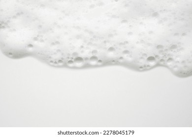 Abstract white soap foam bubbles texture on white background - Shutterstock ID 2278045179