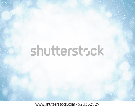 Abstract Winter background bokeh with falling snow