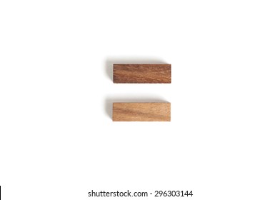 Abstract Wood Block Toy As Equal Sign.