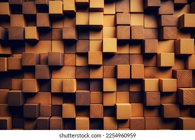abstract wooden square blocks background - Shutterstock ID 2254960959