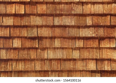 Abstract wooden texture of cedar shingles in Austria