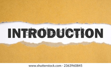 Abstract word introduction label torn paper craft scrap box banner on white background. 
Business important planning introduction concept.