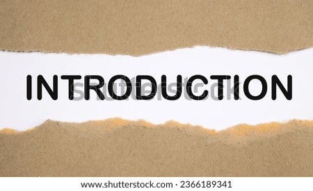 Abstract word introduction label torn paper craft scrap box banner on white background. 
Business important planning introduction concept.