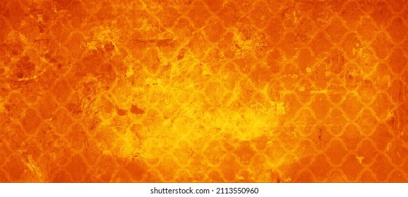 Abstract yellow orange cement stone concrete paper textile wallpaper texture background, with diamond  rhombus lozenge shape pattern print