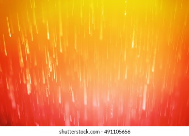 Abstract Yellow, Orange And Red Meteor Shower Blurred Background