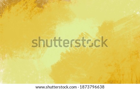 Abstract yellow paint texture background made with digital brush paint
