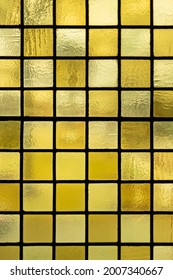 Abstract yellow stained glass grid