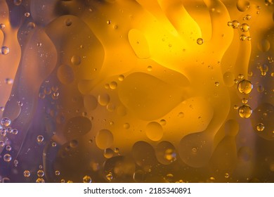 Abstract Yellow Water Bubbles Background